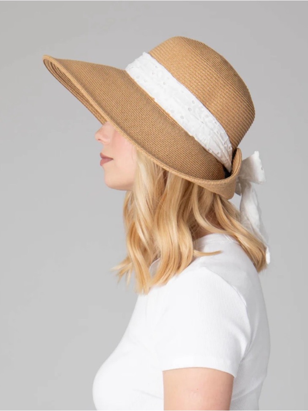 San Diego Hat Company Tan Straw Hat Fold Back with Black Band - Picture 6 of 7